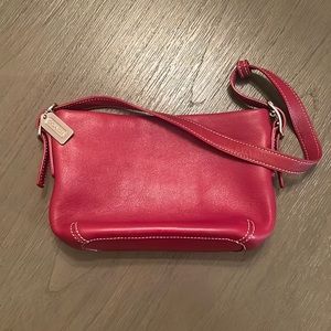 Red leather Coach bag